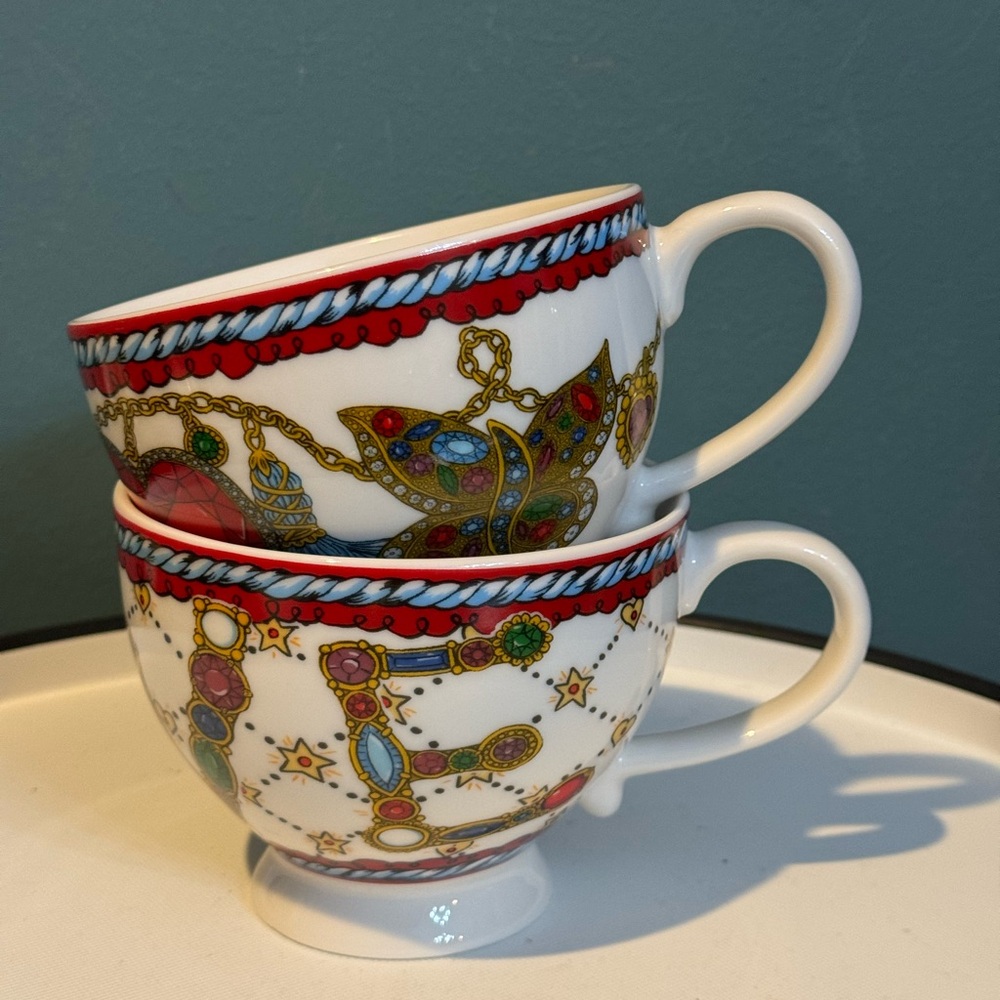Pair Brighton Jewels & Hearts Coffee Tea Cups Mugs Set Limited Edition 2024